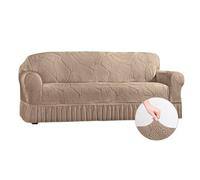 Easylife Luxury Fitted Seat Cover, 3 Seater Sofa Covers with Stretch-Fit Design, Jacquard Sofa Seat Cover with Luxury Design and Skirt, Machine Washable Sofa Cover, 230cm Arm-to-Arm - Fully Guaranteed