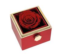 Easylife Magical Rose Gift Box, Real Preserved Rose Ring Gift Box for Engagement, Romantic Presents for Girlfriend or Wife (H8.2xD8xW8cm) - Fully Guaranteed