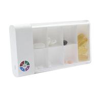 Easylife MediMate Smart Pill Box, Pocket-Sized Medication Reminder with Light & Sound Alerts (L13.3xW7.5xD2.5cm) Pill Organiser with 7 Compartments, Easily Set 1-4 Hour Reminders - Fully Guaranteed