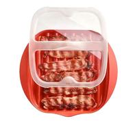 Easylife Microwave Bacon Cooker (6.8 x 27.5 x 24.5cm). Microwave Bacon Crisper with Lid, Microwave Bacon Tray for Crispy Bacon, Microwave Cooking Containers for Healthy Cooking - Fully Guaranteed