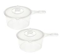 Easylife Microwave Cookware Anti-Splatter Pans, Set of 2 Microwave Dishes for Cooking with Stay-Cool Handles, Plastic Saucepan with 2 Spouts - Fully Guaranteed