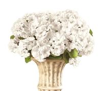 Easylife Pack of 3 Triple Flowered Faux Geraniums - Realistic White Artificial Outdoor Plants - Weather Resistant Flowers for Garden - Wedding Flowers Bouquet, White, L49 x W26cm