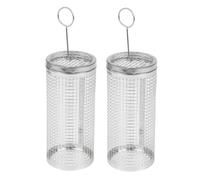 Easylife Rolling BBQ Grill Basket (Pack of 2) Stainless Steel Meat and Veggie Mesh Basket Cooking Gadgets for Outdoor Cooking and Camping Cooking, BBQ Accessories, L20xDia9cm - Fully Guaranteed