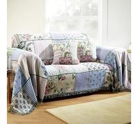 Easylife Slip Over Furniture Covers - Protective Cover from Pets, Cats - Traditional Country Garden Pattern with 5cm Fringe - Sofa Slipcover for Living Room, Non Slip Furniture Protector, 2 Seat Sofa