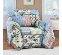 Easylife Slip Over Furniture Covers - Protective Cover from Pets, Cats - Traditional Country Garden Pattern with 5cm Fringe - Sofa Slipcover for Living Room, Non Slip Furniture Protector, Armchair