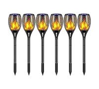 Easylife Solar Garden Lights, Pack of 6, Flickering Flame Effect, Solar Powered Torches for Garden, Weather-Resistant Outdoor Lighting H52cm x Dia7cm - Fully Guaranteed | Purple | Size 4-9