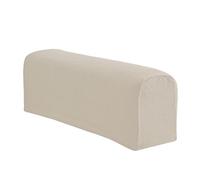 Easylife Stretch Armrest Covers Pair - Beige Sofa and Armchair Protectors with Durable Polyester Spandex - Machine Washable Slipcovers - 61 x 25.5 cm