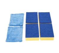 Easylife Telescopic Bathroom Cleaner Head Refill Pack - 6 Heads. 4 x Interchangeable Sponge Scrubber Heads and 2 x Microfibre Cloth Mop Heads for Tiles, Glass and Floors - Fully Guaranteed
