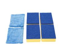 Easylife Telescopic Bathroom Cleaner Head Refill Pack - 6 Heads. 4 x Interchangeable Sponge Scrubber Heads and 2 x Microfibre Cloth Mop Heads for