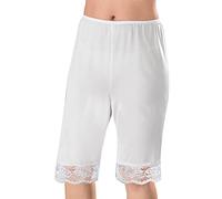 Easylife Under Culottes Set of 2, Machine Washable, Quick Drying, 1 x White, 1 x Beige, Actual Length: 49.5cm, Shorts to Wear Under Dresses, High Waisted Underskirt Shorts for Women - Fully Guaranteed