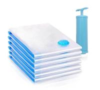 Easylife Vacuum Storage Bags (Set of 6) 5x Large Storage Bags (80x60cm), 1x Jumbo Bag (80x100cm) and 1x Hand Pump, Airtight Duvet, Pillow and Clothes Storage - Fully Guaranteed