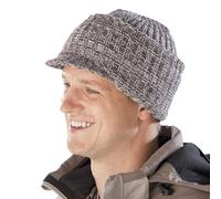 Easylife Visor Knit Hat, Beanie Hat with Visor, Knit Beanie Fits Head Circumference 57-61cm, Brown - Fully Guaranteed | Grey | One Size