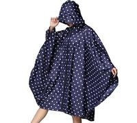 Easylife Zip Poncho Raincoat (Navy Dot), Rain Poncho With Storage Pouch, Waterproof Poncho Rain Coat (measures L146 x W103cm), Rain Coats For Women, Waterproof Ponchos For Women - Fully Guaranteed |