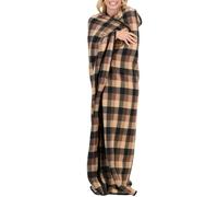 Easylife Zip Up Polar Fleece Cosy Robe Check, Machine Washable Fleece Zip Up Women's Robes (measures 150 x 170cm with a hood of 40 x 40cm), Snug Fleece Robes For Women and Men - Fully Guaranteed |