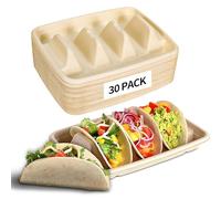 EASYLOCK 30 Pack Disposable Taco Holder Taco Stand Taco Tray Holder Taco Tray Plates Ideal for Parties BBQs and Family Gatherings Taco Accessories for Taco Lovers