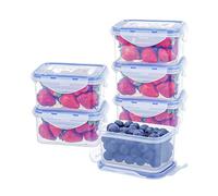EASYLOCK 6 Pack 500ML Airtight Plastic Food Storage Containers with Lids, Reusable Meal Prep & Portion Control, Microwave & Freezer Safe, Snack Pots, Fridge Organisers for Soup, Salad, Sauce, Leftover
