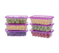 EASYLOCK 6 Pack 600ml Snap-On Food Storage Containers with Lids, Meal Prep Containers Reusable, Plastic Food Container with Lids Set, Freezer Storage Boxes