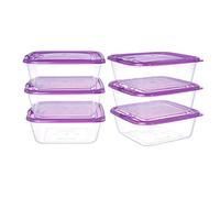 EASYLOCK 6 Pack 700ML Reusable Snap-On Food Storage Containers with Lids Airtight, Meal Prep Containers Reusable, Freezer Storage Boxes, Sandwich Box
