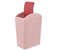 Easymanie 16L Plastic Garbage Bin with Swing Lid, Swing Top Trash Bin, Pink