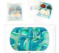 EasyMat Mini Portable Silicone Baby Suction Plate by EasyTots | Lid and Carry Case Included | Travel Friendly | Perfect Placemat for High Chair Feeding & Baby Led Weaning (Ocean)