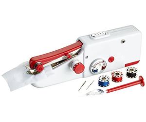 EASYmaxx 02927 Compact Hand Sewing Machine | Battery-Powered | 6V | Super Easy All in One Sewing Machine | Red, White