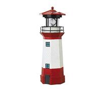 EASYmaxx 08617 LED Solar Lighthouse with Automatic 360° Rotation | Garden Decoration | LED Garden Light | House Decoration