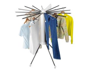 EASYmaxx Fan Clothes Airer 800 - Collapsible, Variable Set Up with 16 Arms | Rotary Airer with System | Individually Adaptable to Room & Laundry Quantity | Space-saving & Stable with 4-Foot Tripod