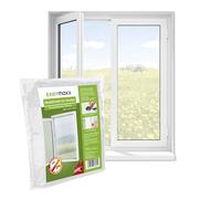 EASYmaxx Fly screen for window with hook & loop tape | Mosquito net - installation without drilling | Cut-to-size insect screen for windows up to 110 x 130 cm | Self-adhesive bug mesh [White]