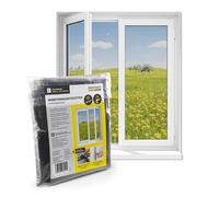 EASYmaxx Fly screen for window with hook & loop tape | Mosquito net - installation without drilling | Cut-to-size insect screen for windows up to 150 x 180 cm | Self-adhesive bug mesh [Black]