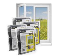 EASYmaxx Fly screen for window with hook & loop tape | Mosquito net - installation without drilling | Cut-to-size insect screen for windows up to 110 x 130 cm | Self-adhesive bug mesh [Black]