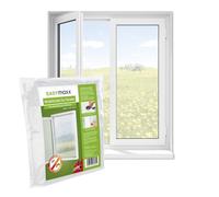 EASYmaxx Fly screen for window with hook & loop tape | Mosquito net - installation without drilling | Cut-to-size insect screen for windows up to 130 x 150 cm | Self-adhesive bug mesh [White]
