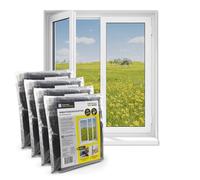 EASYmaxx Fly screen for window with hook & loop tape | Mosquito net - installation without drilling | Cut-to-size insect screen for windows up to 130 x 150 cm | Self-adhesive bug mesh [Black]