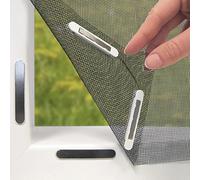 EASYmaxx Fly Screen for Windows with Magic Click | Mosquito net can be Individually Cut to Size for All Windows up to 150x130 cm | Easy Installation with 12 Magnets - no Drilling or screwing [Black]