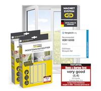 EASYmaxx Insect Protect Fly Screen Window with Magnetic Attachment | Can Be Cut to Size | Insect Protection Window up to 110 x 130 cm | Mosquito Protection Magnet - Easy to Assemble [Pack of 2]