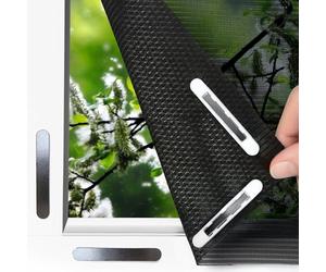 EASYmaxx Insect Protect insect & pollen screen | with magnetic attachment | fly screen window | mosquito net for windows up to 130 x 150 cm [Black]