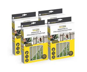 EASYmaxx Insect Protect insect & pollen screen | with magnetic attachment | fly screen window | mosquito net for windows up to 130 x 150 cm [4 Pieces]