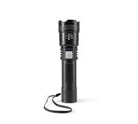 EASYmaxx LED Torch Rechargeable with USB-C & Zoom, 3 Light Modes, Extra Bright, Long Running Time & Splashproof, for Camping, Household, Car & Travel