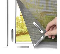 EASYmaxx Fly Screen for Windows with Pollen Protection & Magic Click | Can be Cut to Size for All Windows up to 150x130 cm | Easy Installation with 12 Magnets - no Drilling or screwing [Grey]