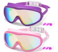 EasYoung Adult Swim Goggles, 2-Pack Wide View Swim Goggles for Men Women Youth Teen, Anti-Fog, UVProtection, Over 15 Years