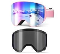 EasYoung Kid Ski Goggles, Snowboard Goggles for Boys Girls Junior, Skiing Goggles with Magnetic Replacement Lens, UV Protection, Anti-fog, Helmet Compatible for Skiing