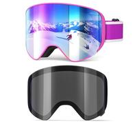EasYoung Kid Ski Goggles, Snowboard Goggles for Boys Girls Junior, Skiing Goggles with Magnetic Replacement Lens, UV Protection, Anti-fog, Helmet Compatible for Skiing