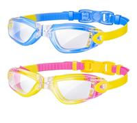 EasYoung Kids Swim Goggles - 2-Pack Waterproof Goggles for Boys & Girls, 4-16 Years