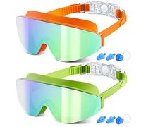EasYoung Kids Swim Goggles for Age 6-12, 2-Pack Frameless Kids Goggles for Swimming, Anti-Fog, Waterproof, Boys & Girls