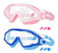 EasYoung Kids Swimming Goggles - 2 Pack for Boys Girls Junior Children Age 6-14, Quick Release Strap Anti-Leak for Child