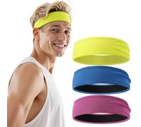 EasYoung Men's Headband 3 Pack, Sweatband and Sports Headband for Running, Cycling, Basketball, Cross Training, Fitness Workout