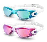 EasYoung Swimming Goggles, 2-Pack Swim Goggles for Adult Men Women Youth, Anti-Fog, UV Protection, No Leaking