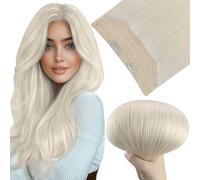 Easyouth Blonde Wire Hair Extensions Real Human Hair White Blonde Wire Human Hair Extension Skily Straight Fish Line Hair Extensions Easy to Wear 80g 16 Inch