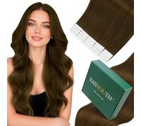 Easyouth Brown Human Hair Tape in Extensions Dark Brown Tape in Hair Extensions Real Human Hair Invisible Tape in Human Hair Extensions for Confidence Boost 14 Inch 40g 20Pcs #4