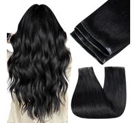 Easyouth Extensions Farfalla Capelli Veri Nero Extension Capelli Doppia Trama Invisibile Nero Jet Extension Remy Farfalla for Women #1 65cm 100g
