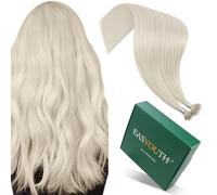 Easyouth Nano Hair Extensions Human Hair White Blonde Nano Ring Hair Extensions Blonde Remy Hair Extension Nanoring Hair Cold Fusion Nanobeads Human Extension for Daily Life 20 Inch 50g/50s #1000